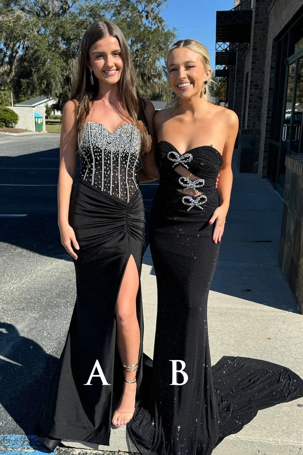 Overstock Sale Sweetheart Strapless Mermaid Long Party Prom Dress With Slit