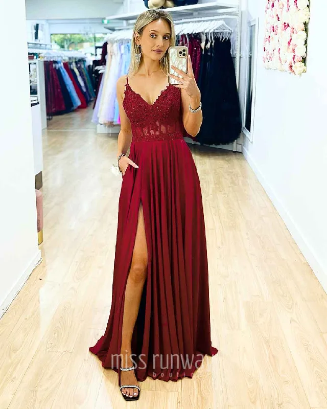 Act Fast Zoe Gown - Wine **[EXCLUSIVE]