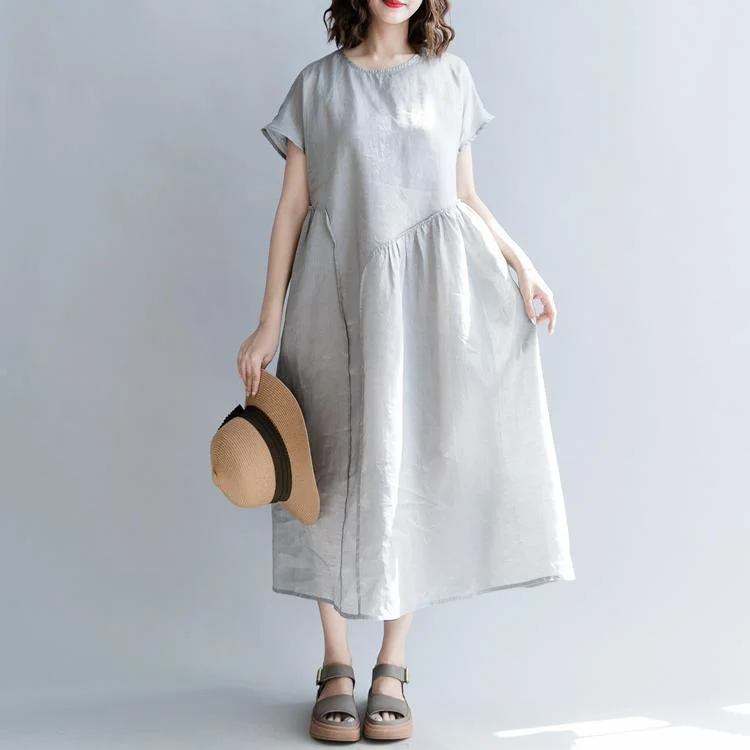 Can't Miss fine gray natural linen dress oversize o neck patchwork linen maxi dress 2018 short sleeve baggy dresses Can't Miss fine gray natural linen dress oversize o neck patchwork linen maxi dress 2018 short sleeve baggy dresses