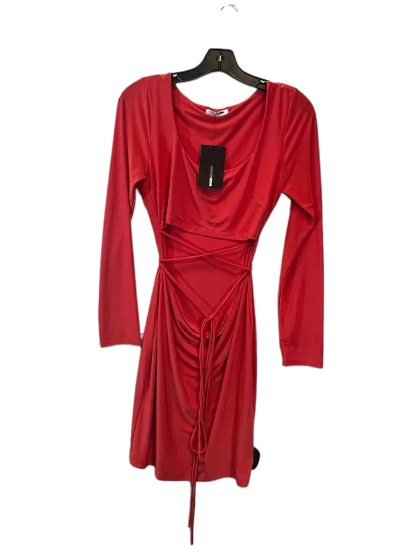 Deep Discounts Orange Dress Casual Midi Fashion Nova, Size L