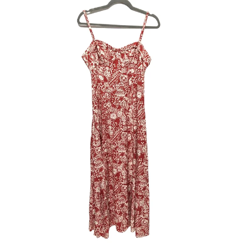 Quick Sale Orange & White Dress Casual Midi Rebecca Taylor, Size 4