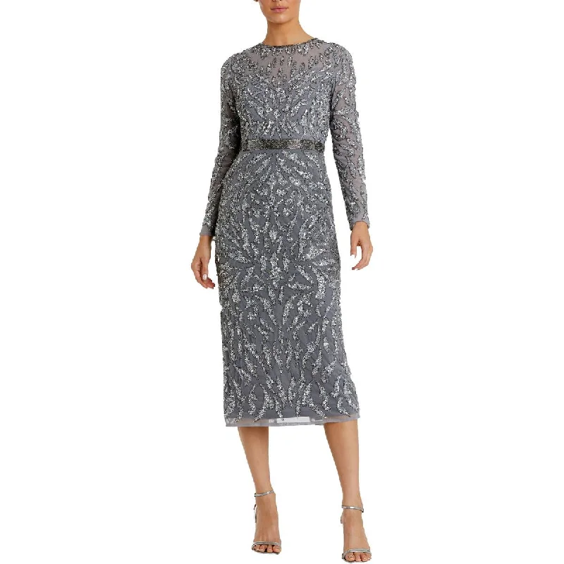 Price Slash Mac Duggal Womens Embellished Midi Cocktail And Party Dress