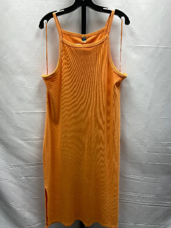 Flash Deals Orange Dress Casual Midi Old Navy, Size Xxl