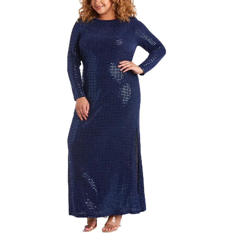 Exclusive Access Plus Womens Disco Dot Metallic Evening Dress