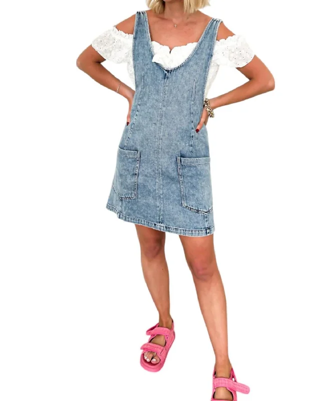 Time-Limited Offer Don't Go Back Overall Dress In Denim