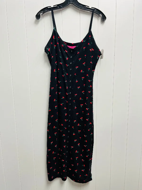 Fantastic Offers Black & Red Dress Casual Midi Betsey Johnson, Size Xl