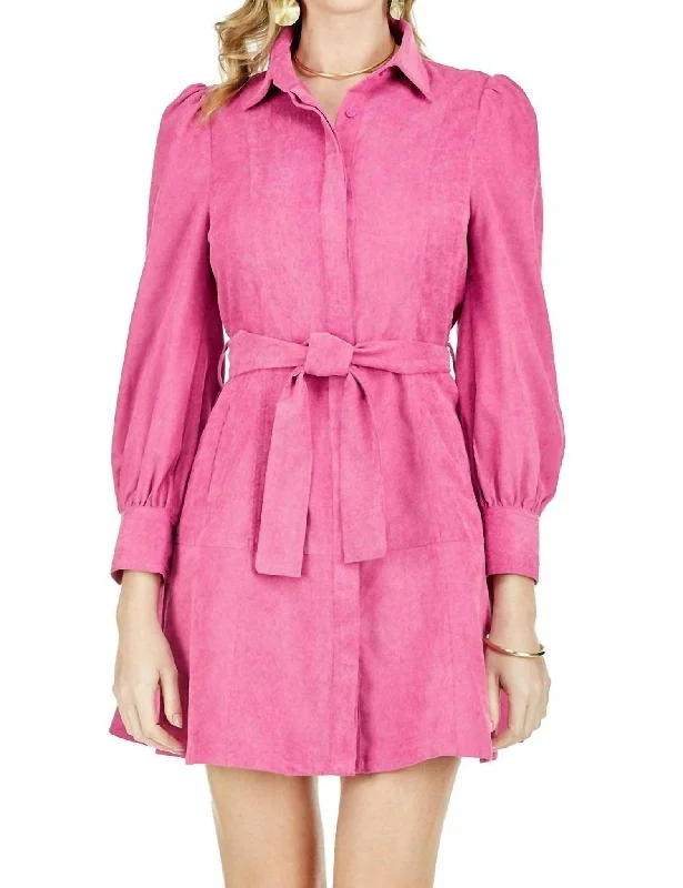 The Best Prices Corduroy Dress In Cerise