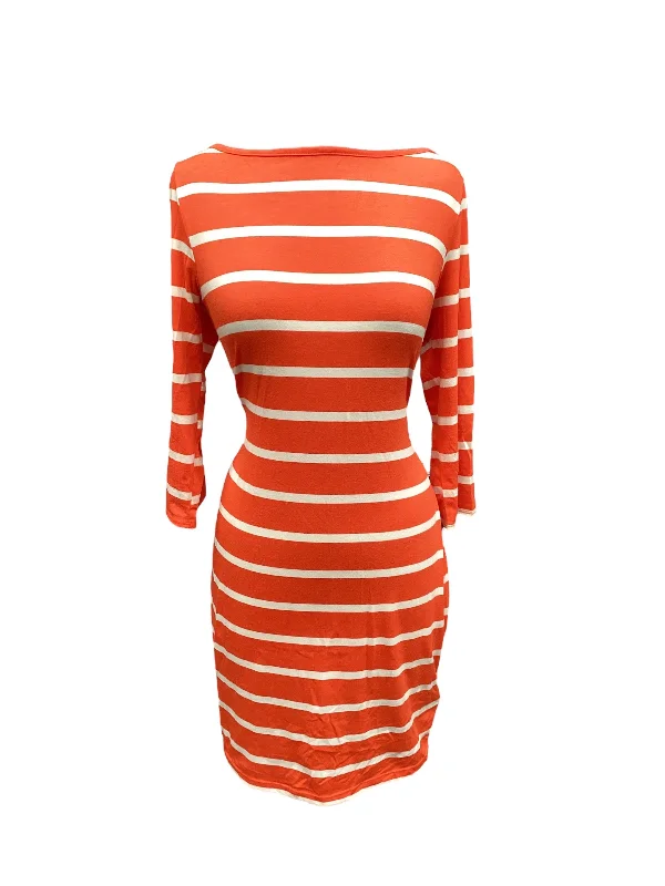 Overstock Orange Dress Casual Midi Fashion To Figure, Size Xl