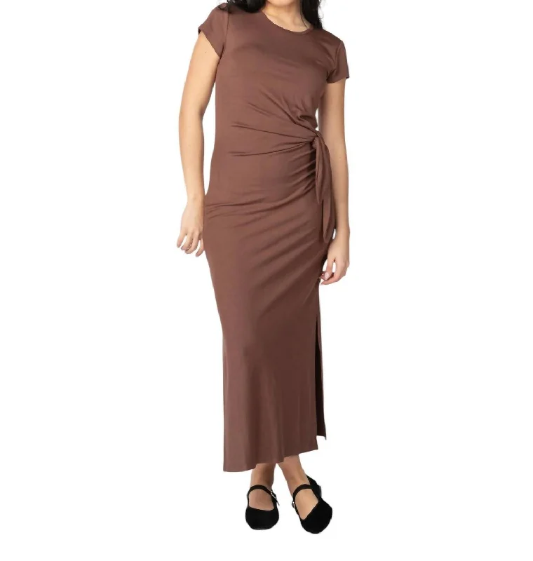 Super Deal Catalina Midi Dress In Cocoa