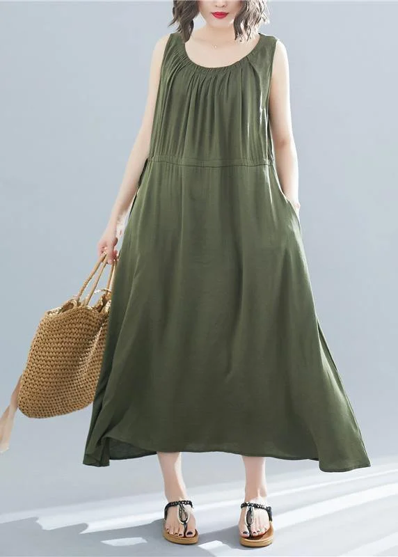 Savings Alert Elegant o neck sleeveless cotton Tunics Wardrobes army green Dress summer Savings Alert Elegant o neck sleeveless cotton Tunics Wardrobes army green Dress summer