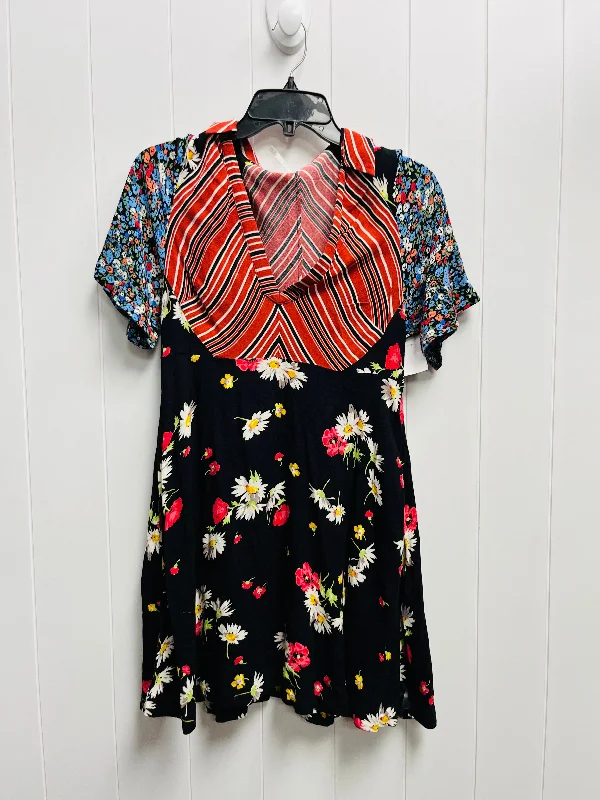Super Savings Black & Orange Dress Casual Short Free People, Size 6
