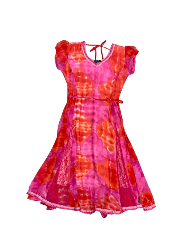 While Supplies Last Orange & Pink Dress Casual Maxi Souchii, Size L