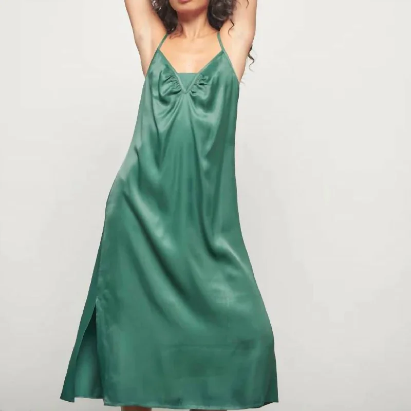 Daily Specials Soho Slip Midi Dress In Fir Fir