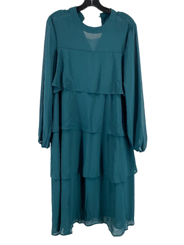 Bonus Savings Green Dress Casual Maxi Clothes Mentor, Size L