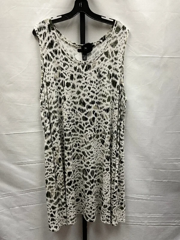 Price Reduction Cream & Green Dress Casual Midi Style And Company, Size 3x