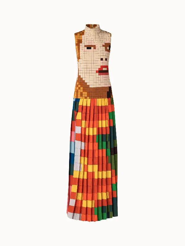Now or Never Silk Crêpe Gown with Drei Teile Print