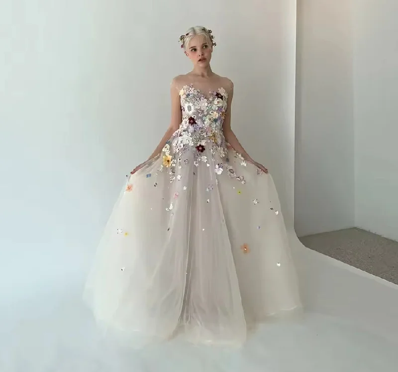 Exclusive Savings Princess Strapless Evening Dress 3D Lace Appliques Wedding Photo Shoot Prom Gowns Tulle Corset Back Formal Party Dress Exclusive Savings Princess Strapless Evening Dress 3D Lace Appliques Wedding Photo Shoot Prom Gowns Tulle Corset Back Formal Party Dress