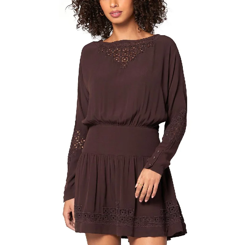 Quick Sale Womens Crochet Inlet Mini Mini Dress
