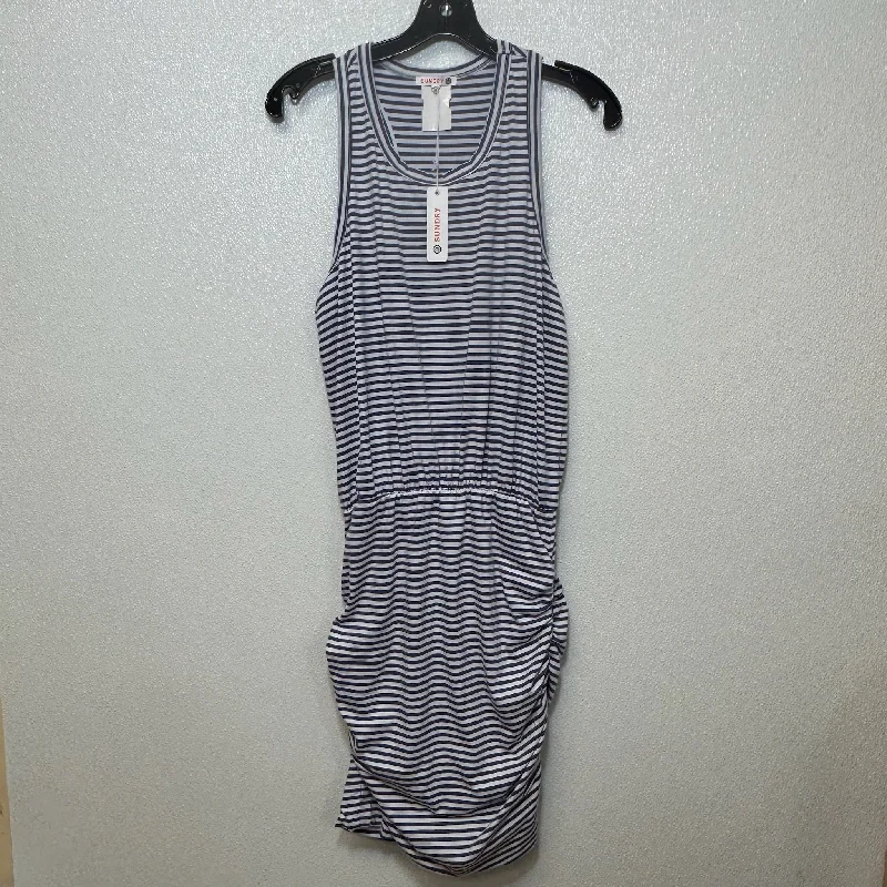 Midnight Madness Blue White Dress Casual Maxi Sundry, Size 2