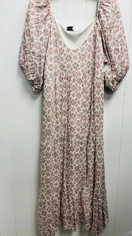 Extra Savings Orange Dress Casual Midi Clothes Mentor, Size Xxl