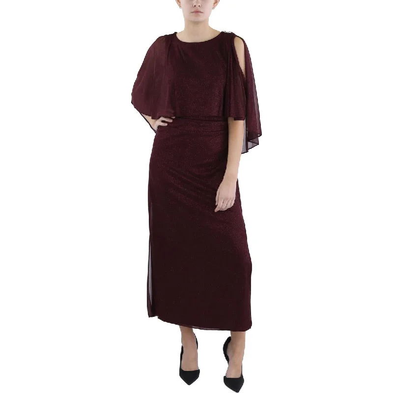 Final Sale Petites Womens Full Length Embellished Evening Dress