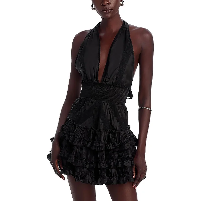 Super Deal Quintelle  Womens HalterTop Tiered Cocktail And Party Dress