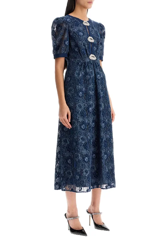 Weekend Special Saloni Velvet Lace Dress With Applique Details