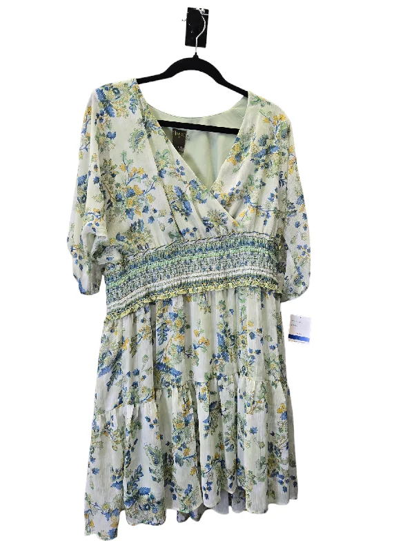 Epic Deals Floral Print Dress Casual Short Taylor, Size Xl