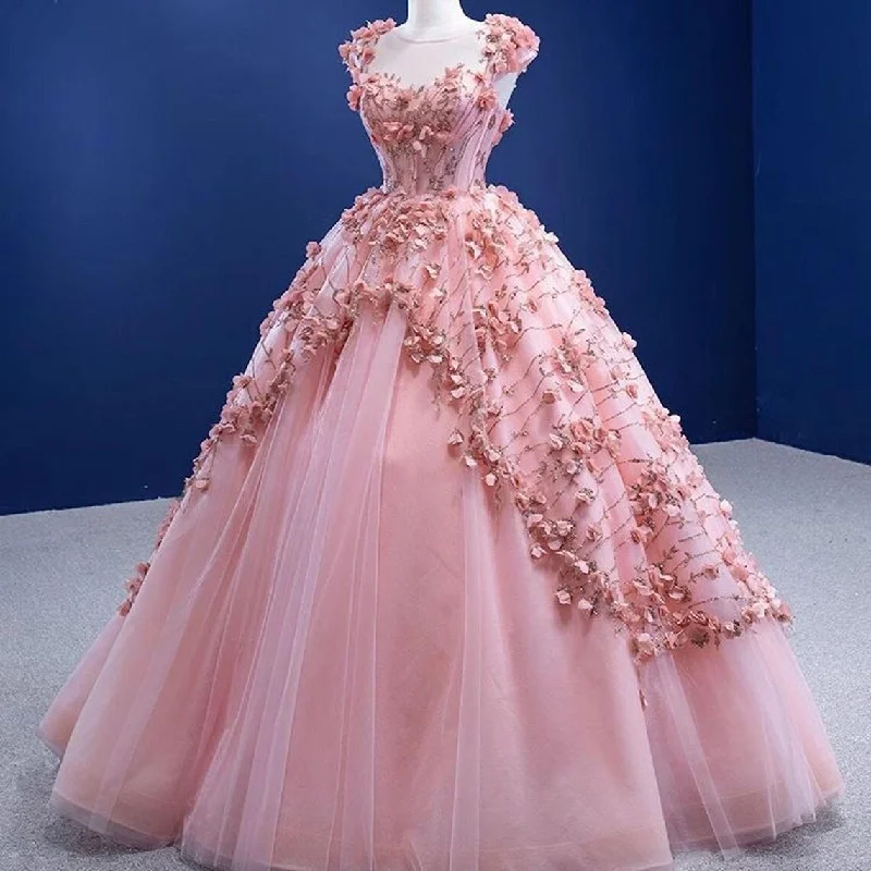 Online Only Fairy Pink Floral Prom Dress, Floral Prom Dress, Tulle Prom Dress, Evening Party Dress, Long Ball Gown, Graduation Prom Dress, Party Dress Online Only Fairy Pink Floral Prom Dress, Floral Prom Dress, Tulle Prom Dress, Evening Party Dress, Long Ball Gown, Graduation Prom Dress, Party Dress