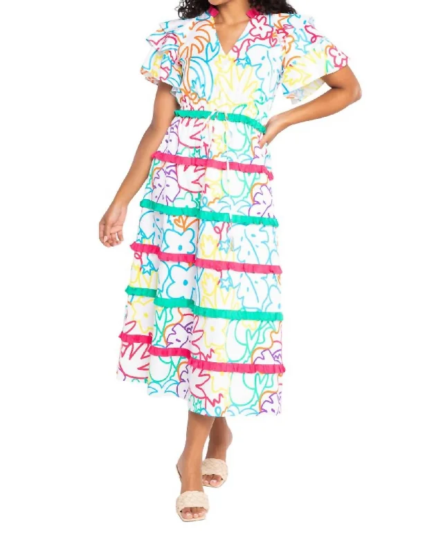 Act Fast Yasmin Dress In Oasis Multi
