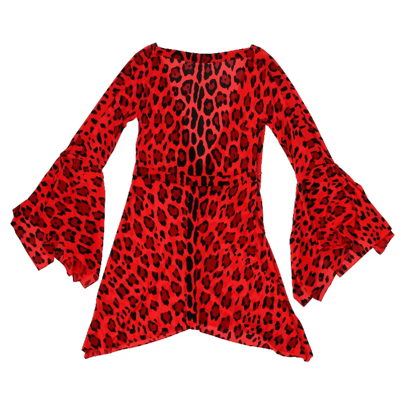 Special Discount Tom Ford Leopard Print Mini Backless Dress in Red Viscose