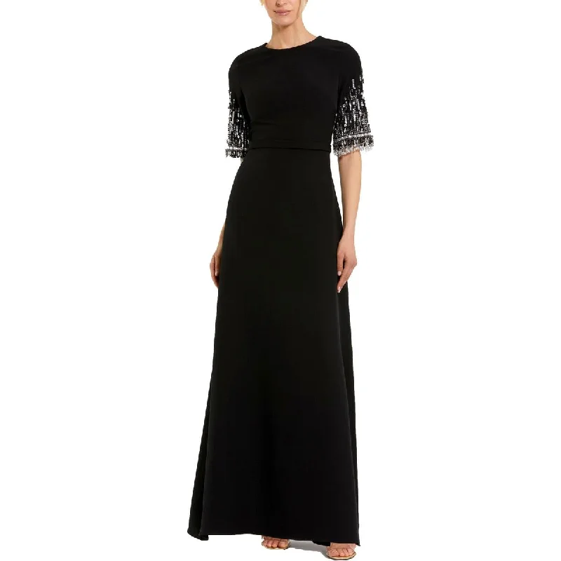 Can't Miss Womens Satin Embellished Evening Dress