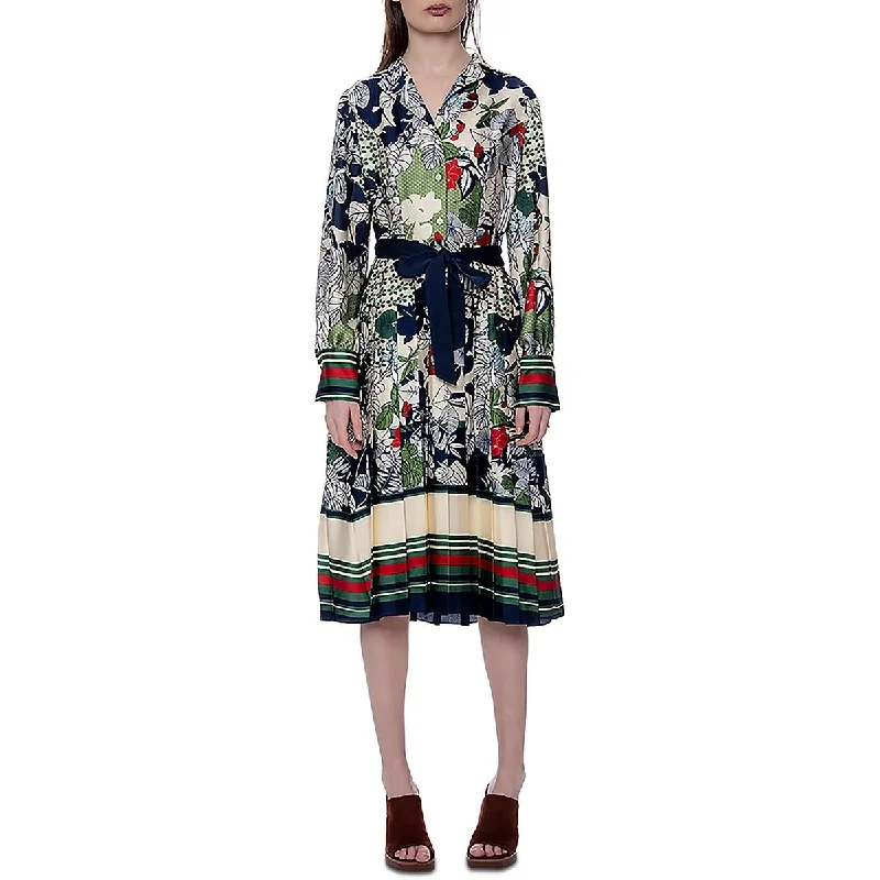 Weekend Deal Womens Midi Floral Print Midi Dress