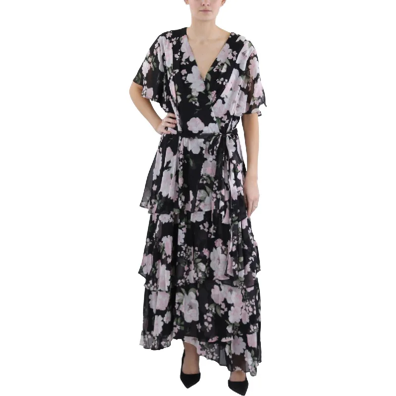 Shop and Save Plus Womens Full Length Floral Print Maxi Dress