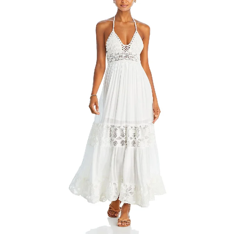 Limited Availability Womens Crochet Eyelet Maxi Dress