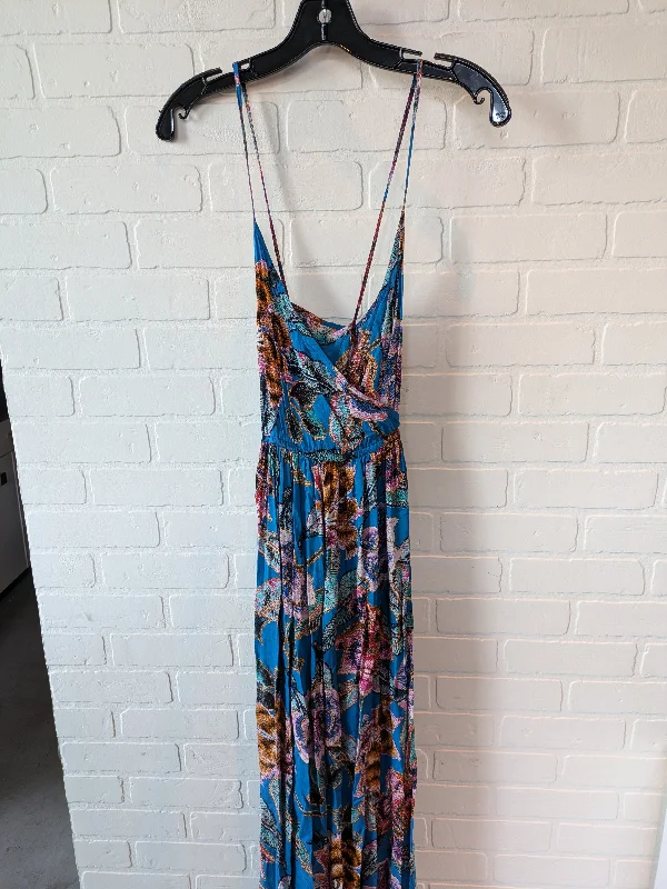 Super Deal Blue Dress Casual Maxi Asos, Size S