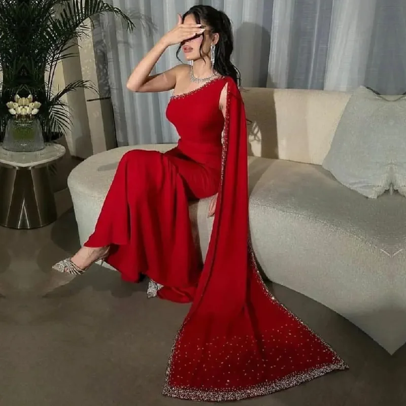 Price Rollback Red Sparkly Beaded Mermaid Gorgeous Evening Party Dress, DP2231