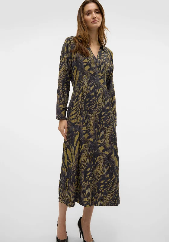 Price Reduction Vero Moda Joss Collar Maxi Dress, Green