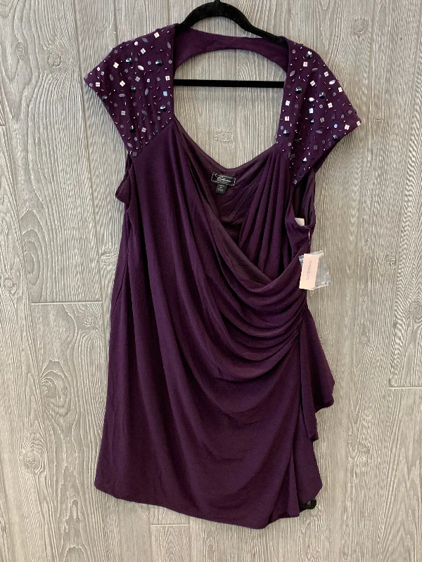 Stock Clearance Purple Dress Party Midi Clothes Mentor, Size 3x