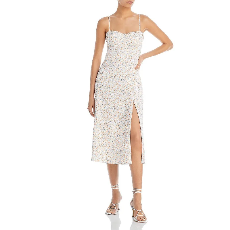 Overstock Sale French Connection Womens Camille Crepe Front Slit Slip Dress