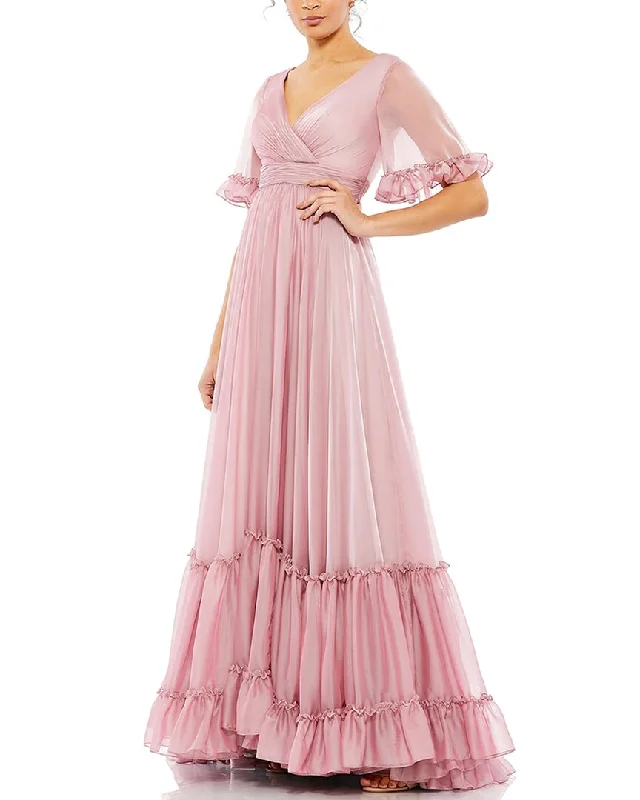 Sneak Peek Sale Mac Duggal Butterfly Ruffle Sleeve Gown