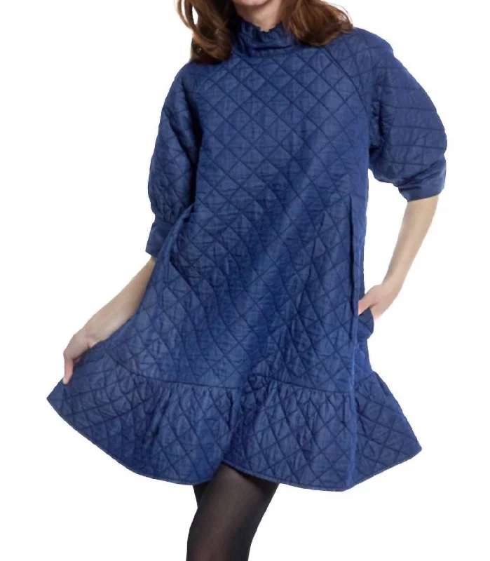 New Deals St. Tropez Quilted Dress In Denim