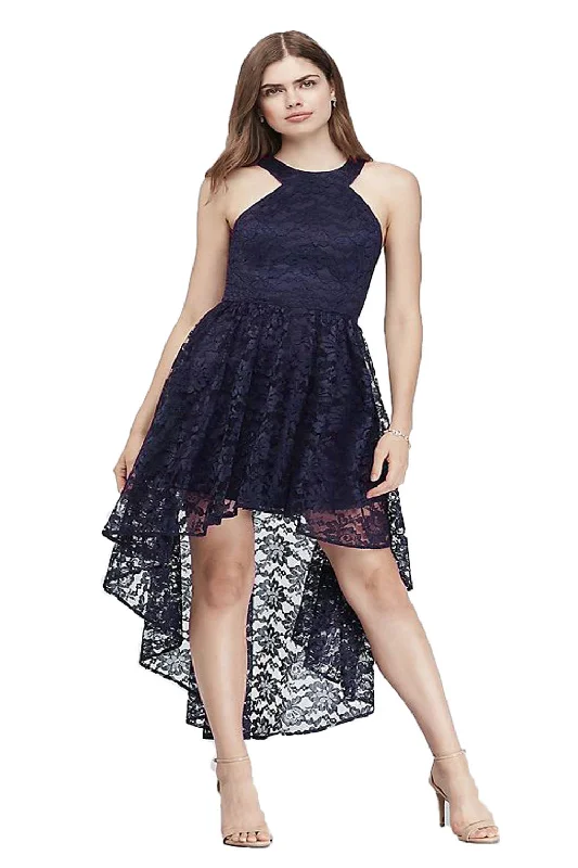Huge Discounts Halter Asymmetry Lace Cut Out Party Dress