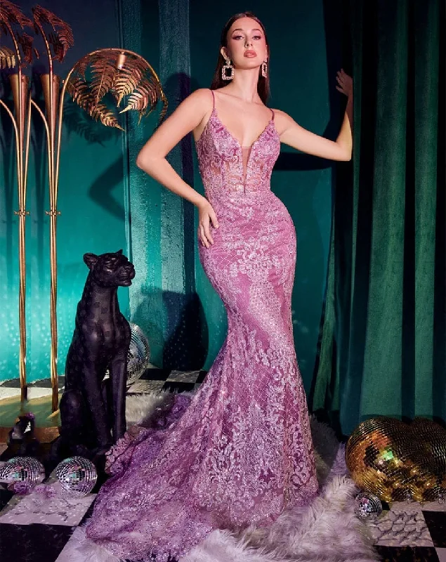 New Deals Joan Embroidered Glitter Gown - Amethyst