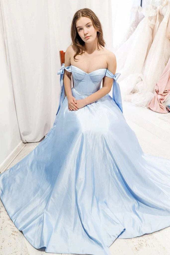 Low Prices Off-Shoulder A-Line Empire Long Party Prom Dress