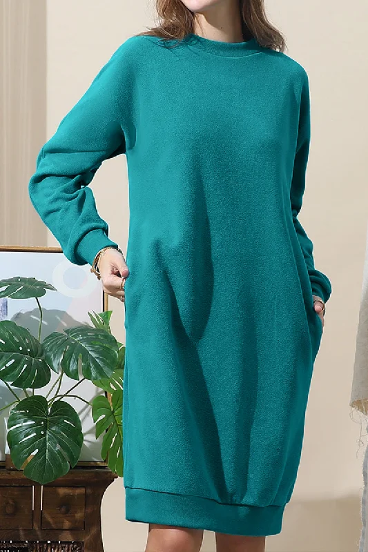 Final Sale HIGH NECK HALF ZIP UP LONG FLEECE SWEATSHIRTS PULLOVER
