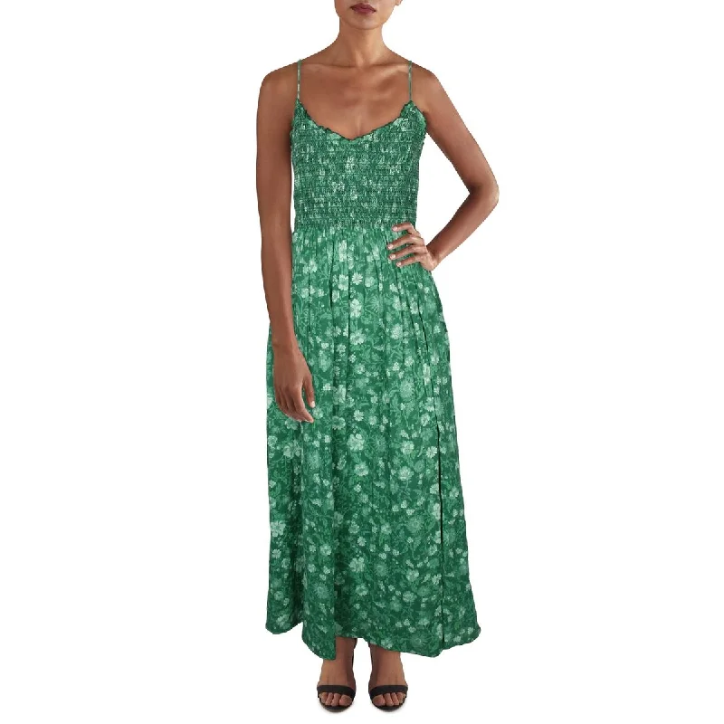 Daily Deals Womens Printed Ruffled Maxi Dress