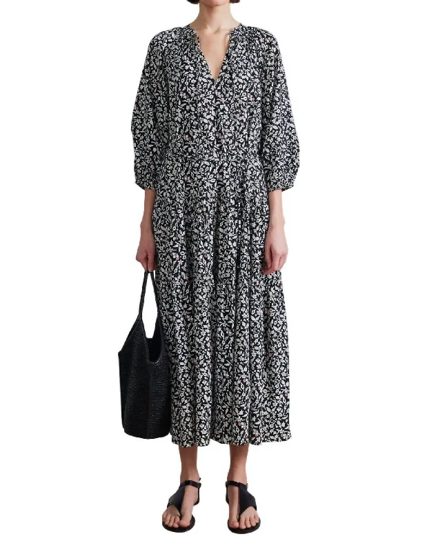 Shop and Save Luminile Tier Maxi Dress In Tiny Flowers Stamp