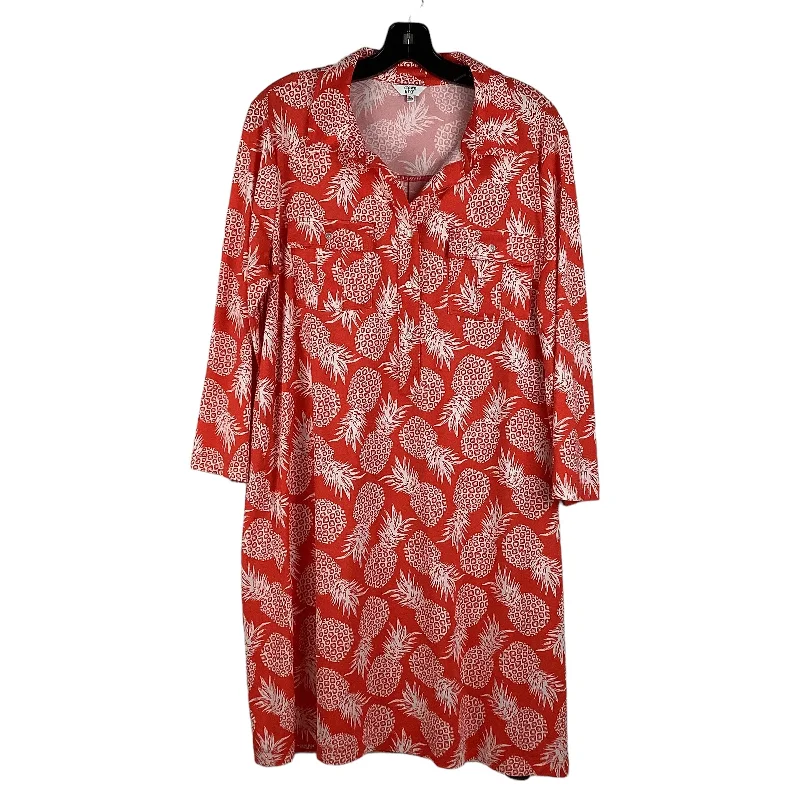 Super Sale Red Dress Casual Short Crown And Ivy, Size Xl