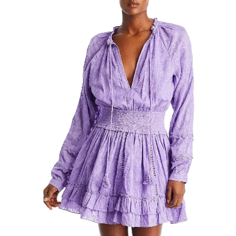 Overstock Womens Ruffled Smocked Waist Fit & Flare Dress